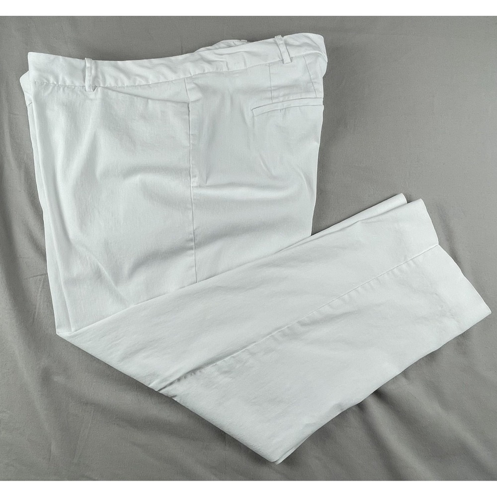 WORTHINGTON WOMEN SIZE 18W SLIM FIT WHITE PANTS DRESS PANTS WORK WEAR FLAT FRONT